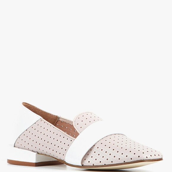 All Black Ballerina Pink cream color blocked Perforated Loafer Shoes NWT leather - Picture 3 of 7